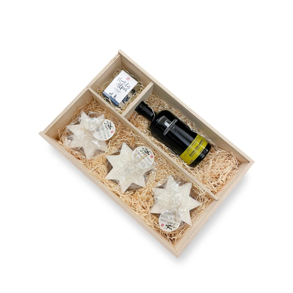 Geschenkset – Box mit Bio-Olivenöl & Fleur des Alpes